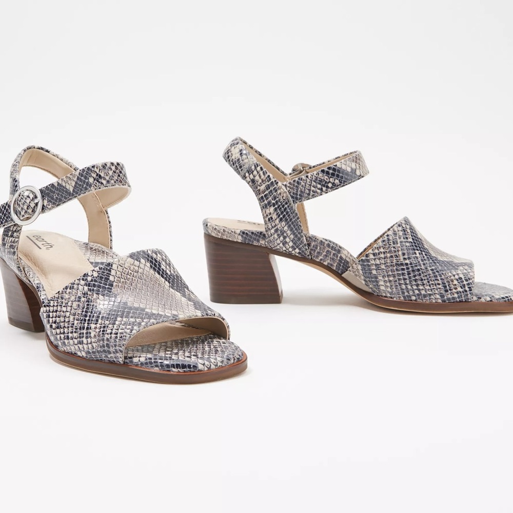 Earth Leather Heeled Sandal - Murano Haze